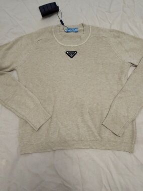 Prada Cream Crewneck Sweater